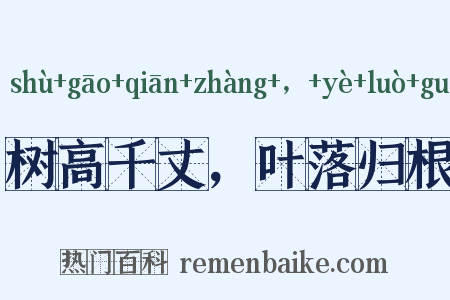 树高千丈，叶落归根是什么意思的图片